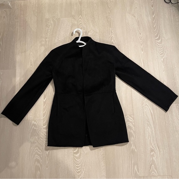 100% Cashmere DONNA KARAN OPEN FRONT BLAZER JACKET Black size 4/6 fit - Picture 5 of 14